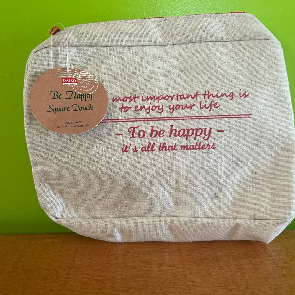 Daiso Beige Square Pouch